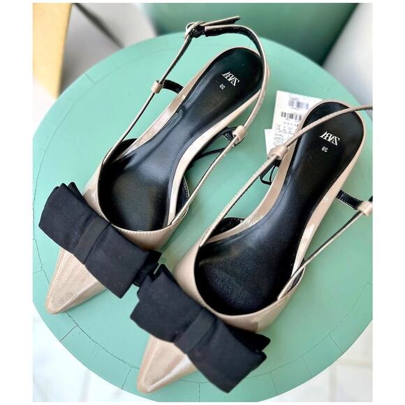 ZARA Pointed Toe Slingbacks NWT - Picture 3 of 16